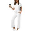 image:imageSHEWIN Women Casual Two Piece Sets Ribbed Knit Outfits Airport Pant Clothes 2026White