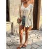 image:imageSHEWIN Crochet Cardigans for Women Long Sleeve Tie Front Bow Cardigan Sweaters Hollow Out Knit Summer Beach Vacation CoverupsBeige