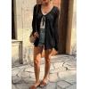 image:imageSHEWIN Crochet Cardigans for Women Long Sleeve Tie Front Bow Cardigan Sweaters Hollow Out Knit Summer Beach Vacation CoverupsBlack