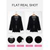 image:imageSHEWIN Crochet Cardigans for Women Long Sleeve Tie Front Bow Cardigan Sweaters Hollow Out Knit Summer Beach Vacation CoverupsBlack