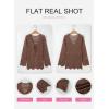 image:imageSHEWIN Crochet Cardigans for Women Long Sleeve Tie Front Bow Cardigan Sweaters Hollow Out Knit Summer Beach Vacation CoverupsCoffee
