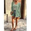 image:imageSHEWIN Crochet Cardigans for Women Long Sleeve Tie Front Bow Cardigan Sweaters Hollow Out Knit Summer Beach Vacation CoverupsGrass Green