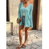 image:imageSHEWIN Crochet Cardigans for Women Long Sleeve Tie Front Bow Cardigan Sweaters Hollow Out Knit Summer Beach Vacation CoverupsMist Blue