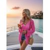 image:imageSHEWIN Crochet Cardigans for Women Long Sleeve Tie Front Bow Cardigan Sweaters Hollow Out Knit Summer Beach Vacation CoverupsRose Red