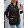 image:imageSHEWIN Womens Hoodies Drawstring Hooded Sweatshirt Pullover Long Sleeve Tops Womens Fall Fashion 2025Black