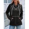 image:imageSHEWIN Womens Hoodies Drawstring Hooded Sweatshirt Pullover Long Sleeve Tops Womens Fall Fashion 2025Black