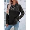image:imageSHEWIN Womens Hoodies Drawstring Hooded Sweatshirt Pullover Long Sleeve Tops Womens Fall Fashion 2025Black