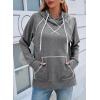 image:imageSHEWIN Womens Hoodies Drawstring Hooded Sweatshirt Pullover Long Sleeve Tops Womens Fall Fashion 2025Gray