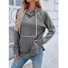 image:imageSHEWIN Womens Hoodies Drawstring Hooded Sweatshirt Pullover Long Sleeve Tops Womens Fall Fashion 2025Gray
