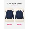 image:imageSHEWIN Womens Sweaters Casual V Neck Long Sleeve Cable Knit Crochet Sweater Spring Outfits for Women 2026Blue