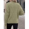 image:imageSHEWIN Womens Sweaters Casual V Neck Long Sleeve Cable Knit Crochet Sweater Spring Outfits for Women 2026Grass Green