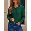 image:imageSHEWIN Womens Sweaters Casual V Neck Long Sleeve Cable Knit Crochet Sweater Spring Outfits for Women 2026Green