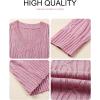 image:imageSHEWIN Womens Sweaters Casual V Neck Long Sleeve Cable Knit Crochet Sweater Spring Outfits for Women 2026Pink