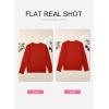 image:imageSHEWIN Womens Sweaters Casual V Neck Long Sleeve Cable Knit Crochet Sweater Spring Outfits for Women 2026Red