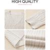 image:imageSHEWIN Womens Sweaters Casual V Neck Long Sleeve Cable Knit Crochet Sweater Spring Outfits for Women 2026White