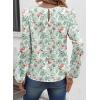 image:imageSHEWIN Blouses for Women Dressy Casual Floral Print Boho Long Sleeve Shirts Fall Tops for Women 2025Green