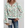 image:imageSHEWIN Blouses for Women Dressy Casual Floral Print Boho Long Sleeve Shirts Fall Tops for Women 2025Green