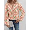 image:imageSHEWIN Blouses for Women Dressy Casual Floral Print Boho Long Sleeve Shirts Fall Tops for Women 2025Orange
