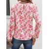 image:imageSHEWIN Blouses for Women Dressy Casual Floral Print Boho Long Sleeve Shirts Fall Tops for Women 2025Pink
