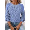 image:imageSHEWIN Fall Women Long Sleeve Tops Waffle Knit Shirts Multicolor Fabric Blouses 2026Blue