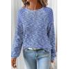 image:imageSHEWIN Fall Women Long Sleeve Tops Waffle Knit Shirts Multicolor Fabric Blouses 2026Blue