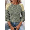 image:imageSHEWIN Fall Women Long Sleeve Tops Waffle Knit Shirts Multicolor Fabric Blouses 2026Green