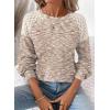 image:imageSHEWIN Fall Women Long Sleeve Tops Waffle Knit Shirts Multicolor Fabric Blouses 2026Khaki