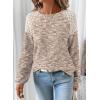 image:imageSHEWIN Fall Women Long Sleeve Tops Waffle Knit Shirts Multicolor Fabric Blouses 2026Khaki
