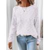 image:imageSHEWIN Fall Women Long Sleeve Tops Waffle Knit Shirts Multicolor Fabric Blouses 2026Multicolour