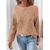 image:imageSHEWIN Fall Women Long Sleeve Tops Waffle Knit Shirts Multicolor Fabric Blouses 2026Orange