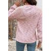 image:imageSHEWIN Fall Women Long Sleeve Tops Waffle Knit Shirts Multicolor Fabric Blouses 2026Pink