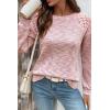 image:imageSHEWIN Fall Women Long Sleeve Tops Waffle Knit Shirts Multicolor Fabric Blouses 2026Pink
