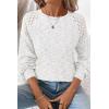 image:imageSHEWIN Fall Women Long Sleeve Tops Waffle Knit Shirts Multicolor Fabric Blouses 2026White