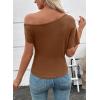 image:imageSHEWIN Going Out Tops for Women Sexy Short Sleeve Off Shoulder Top Pullover Womens Summer Tops 2026Chestnut