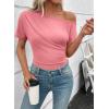 image:imageSHEWIN Going Out Tops for Women Sexy Short Sleeve Off Shoulder Top Pullover Womens Summer Tops 2026Peach Blossom