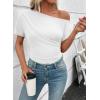 image:imageSHEWIN Going Out Tops for Women Sexy Short Sleeve Off Shoulder Top Pullover Womens Summer Tops 2026White
