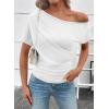image:imageSHEWIN Going Out Tops for Women Sexy Short Sleeve Off Shoulder Top Pullover Womens Summer Tops 2026White