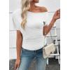 image:imageSHEWIN Going Out Tops for Women Sexy Short Sleeve Off Shoulder Top Pullover Womens Summer Tops 2026White