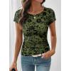 image:imageSHEWIN Shirts for Women Crew Neck Floral Short Sleeve Blouses Floral Mesh Top Summer Tops for Women 2026Greenrun Small order One Size Up