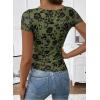 image:imageSHEWIN Shirts for Women Crew Neck Floral Short Sleeve Blouses Floral Mesh Top Summer Tops for Women 2026Greenrun Small order One Size Up