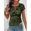 image:imageSHEWIN Shirts for Women Crew Neck Floral Short Sleeve Blouses Floral Mesh Top Summer Tops for Women 2026Greenrun Small order One Size Up