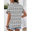 image:imageSHEWIN Women Boho Woven NonStretch Shirts Summer Half Zip Tops Business Casual 2026Black