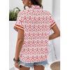 image:imageSHEWIN Women Boho Woven NonStretch Shirts Summer Half Zip Tops Business Casual 2026Orange