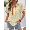 image:imageSHEWIN Women Boho Woven NonStretch Shirts Summer Half Zip Tops Business Casual 2026Yellow
