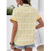 image:imageSHEWIN Women Boho Woven NonStretch Shirts Summer Half Zip Tops Business Casual 2026Yellow