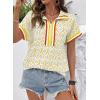 image:imageSHEWIN Women Boho Woven NonStretch Shirts Summer Half Zip Tops Business Casual 2026Yellow