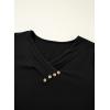 image:imageSHEWIN Women Long Sleeve Lightweight Tunic Tops Casual V Neck Pleated Button Warm Tee Shirts 2026Black