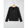 image:imageSHEWIN Women Long Sleeve Lightweight Tunic Tops Casual V Neck Pleated Button Warm Tee Shirts 2026Black