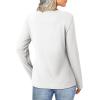 image:imageSHEWIN Women Long Sleeve Lightweight Tunic Tops Casual V Neck Pleated Button Warm Tee Shirts 2026White