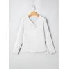 image:imageSHEWIN Women Long Sleeve Lightweight Tunic Tops Casual V Neck Pleated Button Warm Tee Shirts 2026White